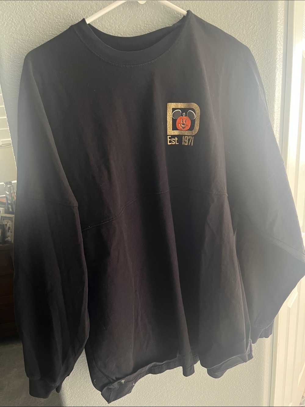 Disney Black Crewneck Sweatshirt with Gold 'Est. 1971' Patch